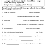 Proper Adjectives Worksheet
