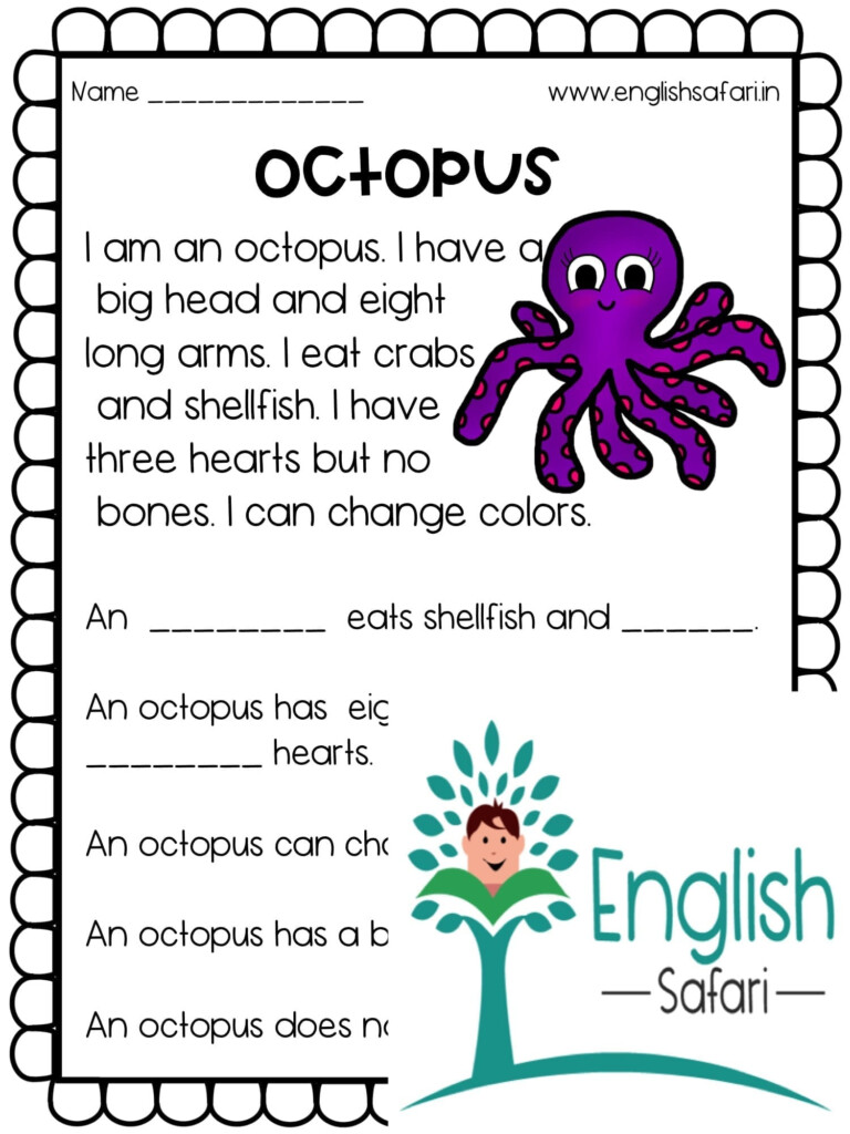Reading Comprehension Sea Animals Free And Premium Teaching 