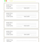Reading Log Template Kindergarten