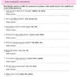 Replace Noun With A Possessive Pronoun Worksheet 5 Nouns And Pronouns