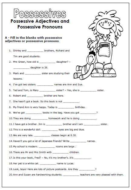 Revising Possessive Adjectives And Possessive Pronouns