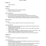 Spanish 2 Weekly Lesson Plan Cycle 4 Week 1 Monday 16 Db excel
