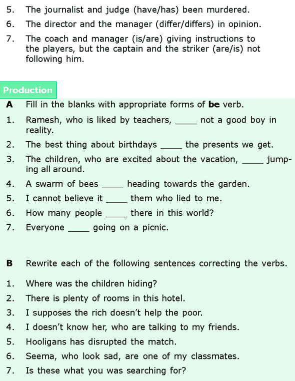 Subject Verb Agreement Worksheets Grade 6 Worksheets Master