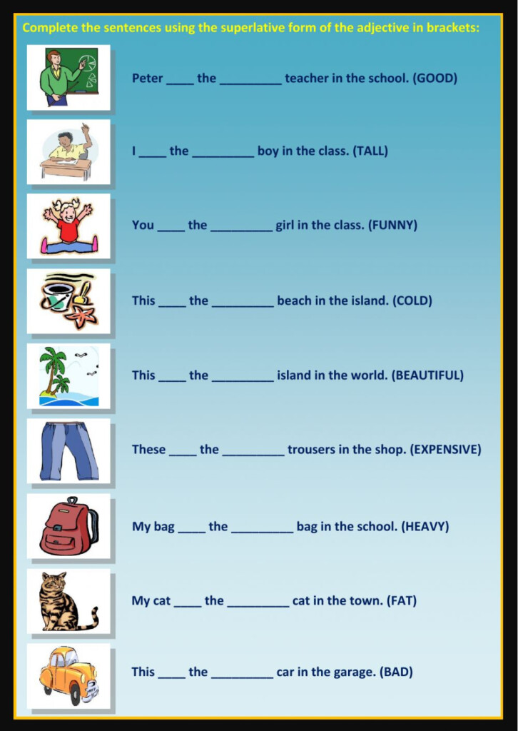 Superlatives Worksheet