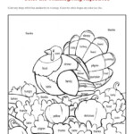 Thanksgiving Adjectives Printable Coloring Activity