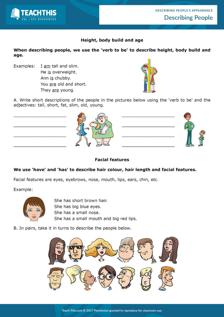 This Rewarding Four page Lesson Helps To Teach Students How To Describe 