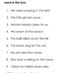Verb Sentences Worksheet Worksheet