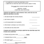 What Kind Adjectives Worksheets Adjective Worksheet 6th Grade