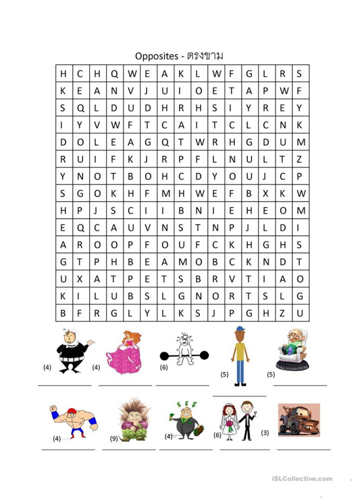 Word Search Adjectives Printable Word Search Printable