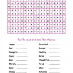 Word Search Feelings Worksheets 99Worksheets