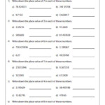 Write Down The Place Value Of The Specified Digit Math Fact