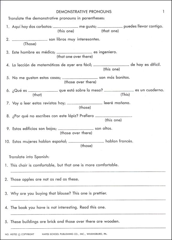 12 Spanish Possessive Adjectives Worksheet Worksheeto