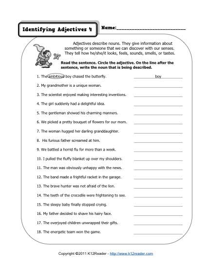 16 Printable Adjective Worksheets 4th Grade Worksheeto