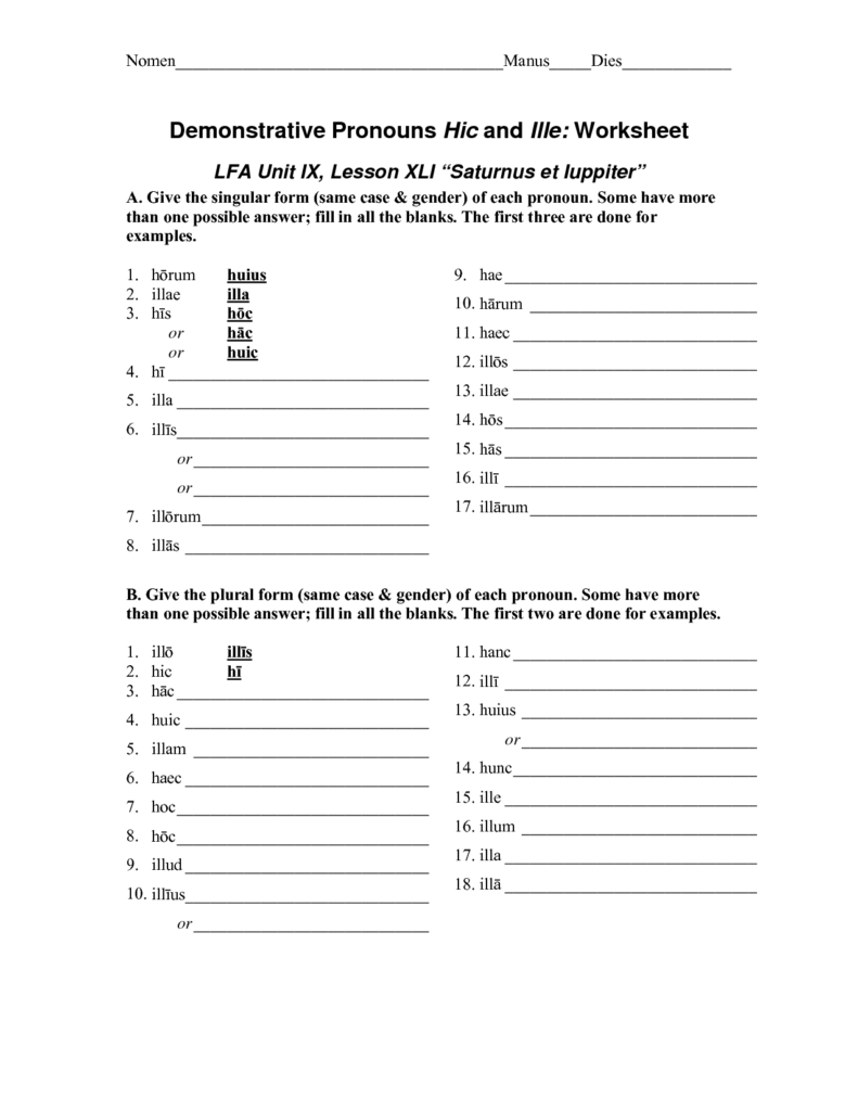18 Spanish Demonstrative Adjectives Worksheet Worksheeto