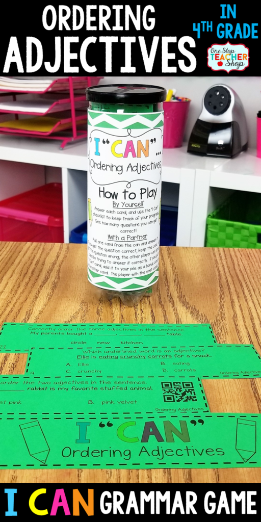 4th Grade Ordering Adjectives Game Order Of Adjectives Grammar Games 