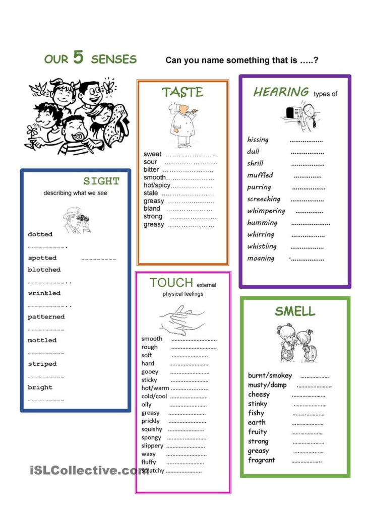 Adjective Five Senses Worksheets WorksheetsCity