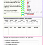 Adjective Order English ESL Worksheets Pdf Doc