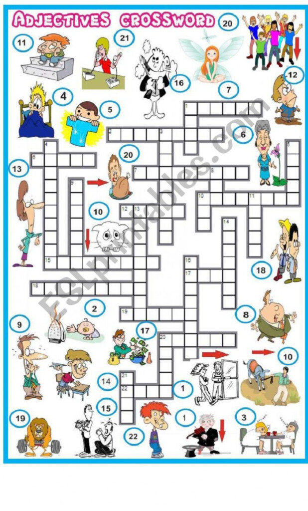 Adjectives Crossword Worksheets 99Worksheets