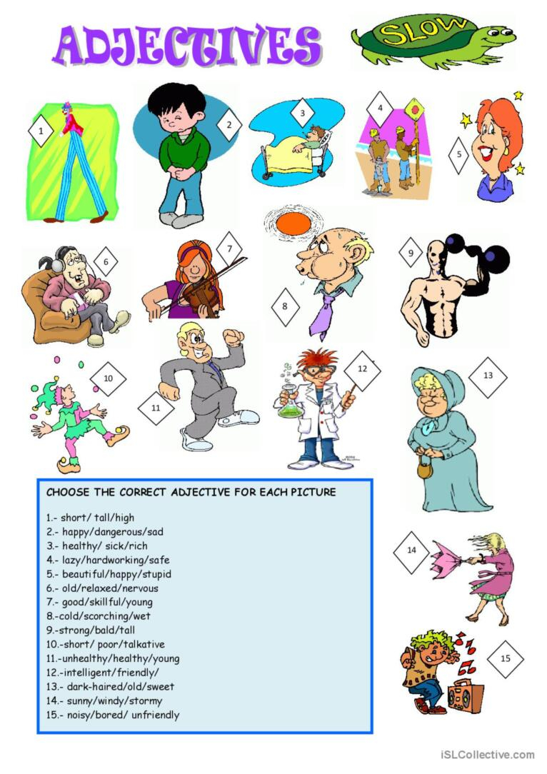 ADJECTIVES English ESL Worksheets Pdf Doc