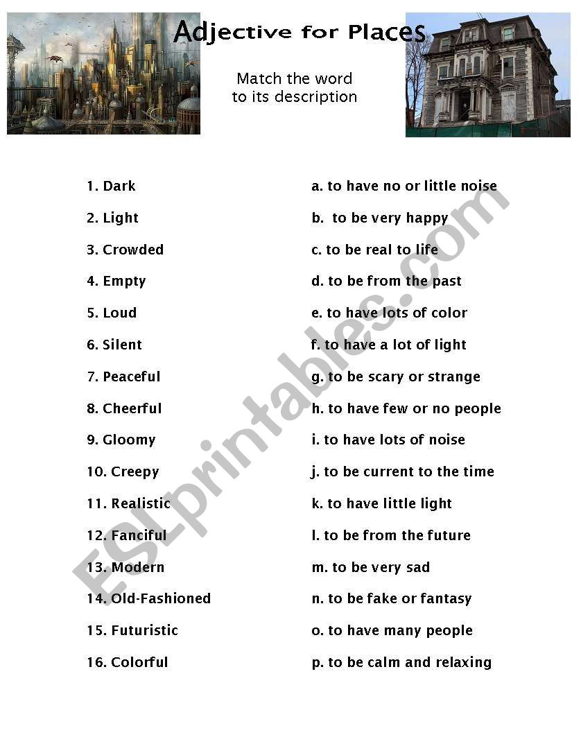 Replace adjective. Adjectives for places. City describe adjectives. Adjectives for describing places. Adjectives to describe places Worksheets.