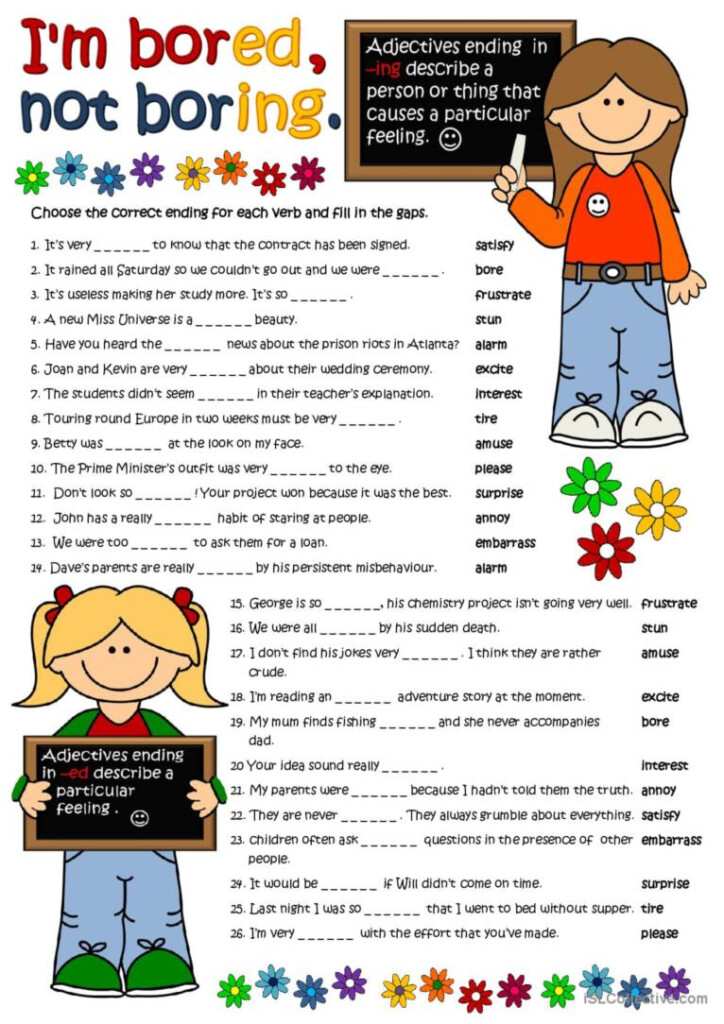 Adjectives With ed And ing English ESL Worksheets Pdf Doc