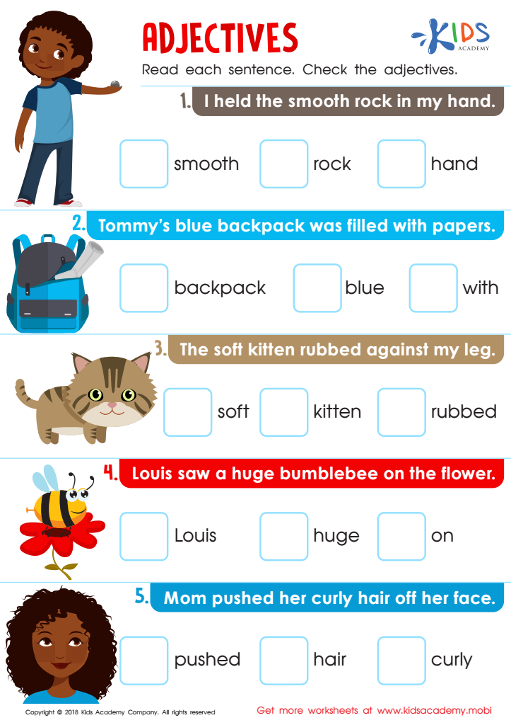 Adjectives Worksheet For Kids Answers And Completion Rate