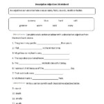Adjectives Worksheets For Grade 6 Adjective Worksheet Adjectives