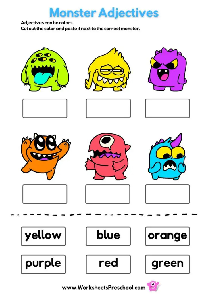 Adjectives Worksheets For Preschool 7 Exciting Preschool Printables
