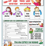 BASIC COMPARISON English Grammar Worksheets Comparative And