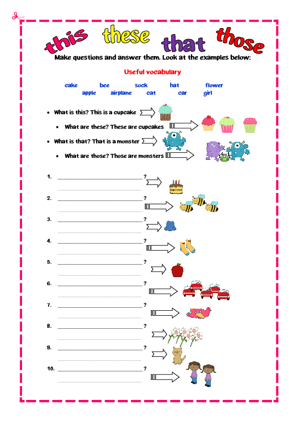 BusyTeacher Demonstrative Pronouns English Grammar Exercises 
