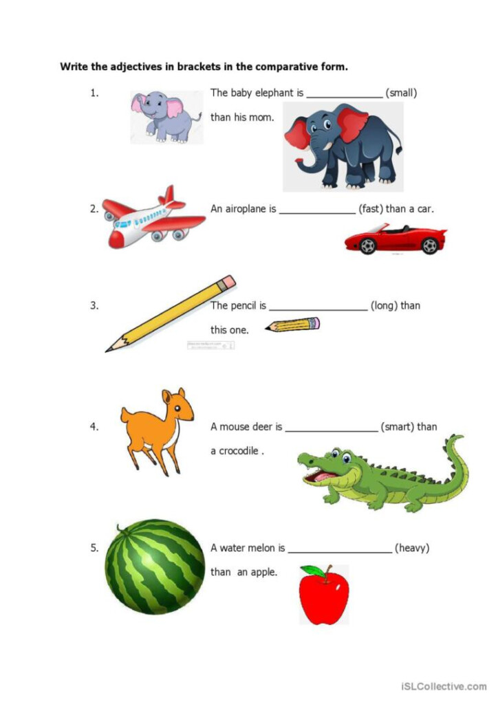 Comparative Adjectives English ESL Worksheets Pdf Doc
