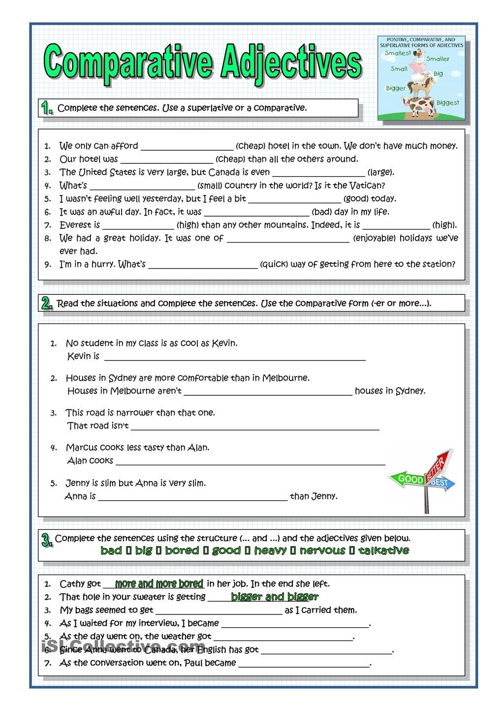 COMPARATIVE ADJECTIVES PRACTICE Comparative Adjectives Adjectives