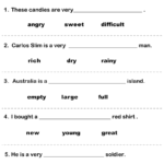 Complete The Sentence With Correct Adjective Worksheet Turtle Diary