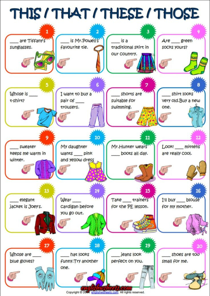 Demonstrative Adjectives Worksheets Free Printable Adjectives Worksheets
