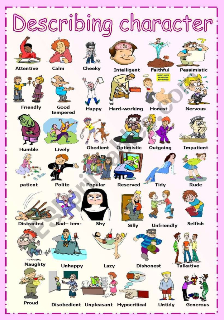 Describing Character ESL Worksheet By Vanda51