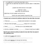 Describing How Many Adjectives Worksheets Adjective Worksheet