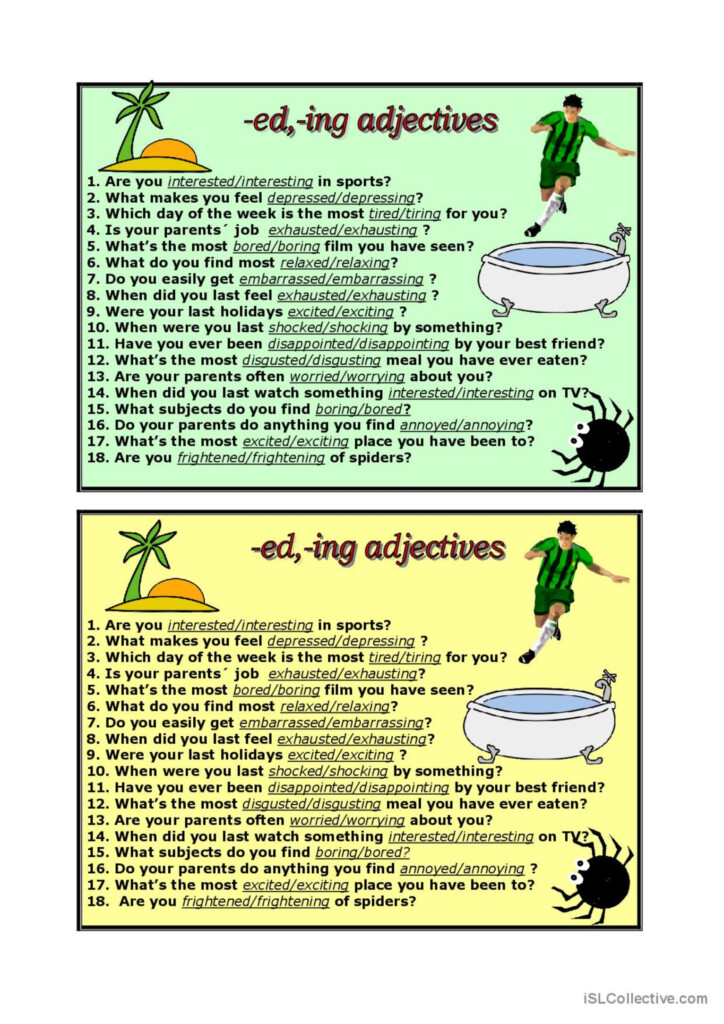  ed Ing Adjectives English ESL Worksheets Pdf Doc