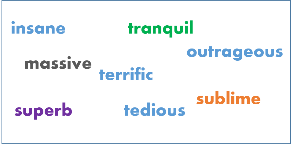 Emphatic Adjectives English Vocabulary Practice