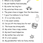 English Class 1 Adjectives Underline The Adjectives In The Sentences
