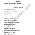 English Worksheets Adjectives In Poetry