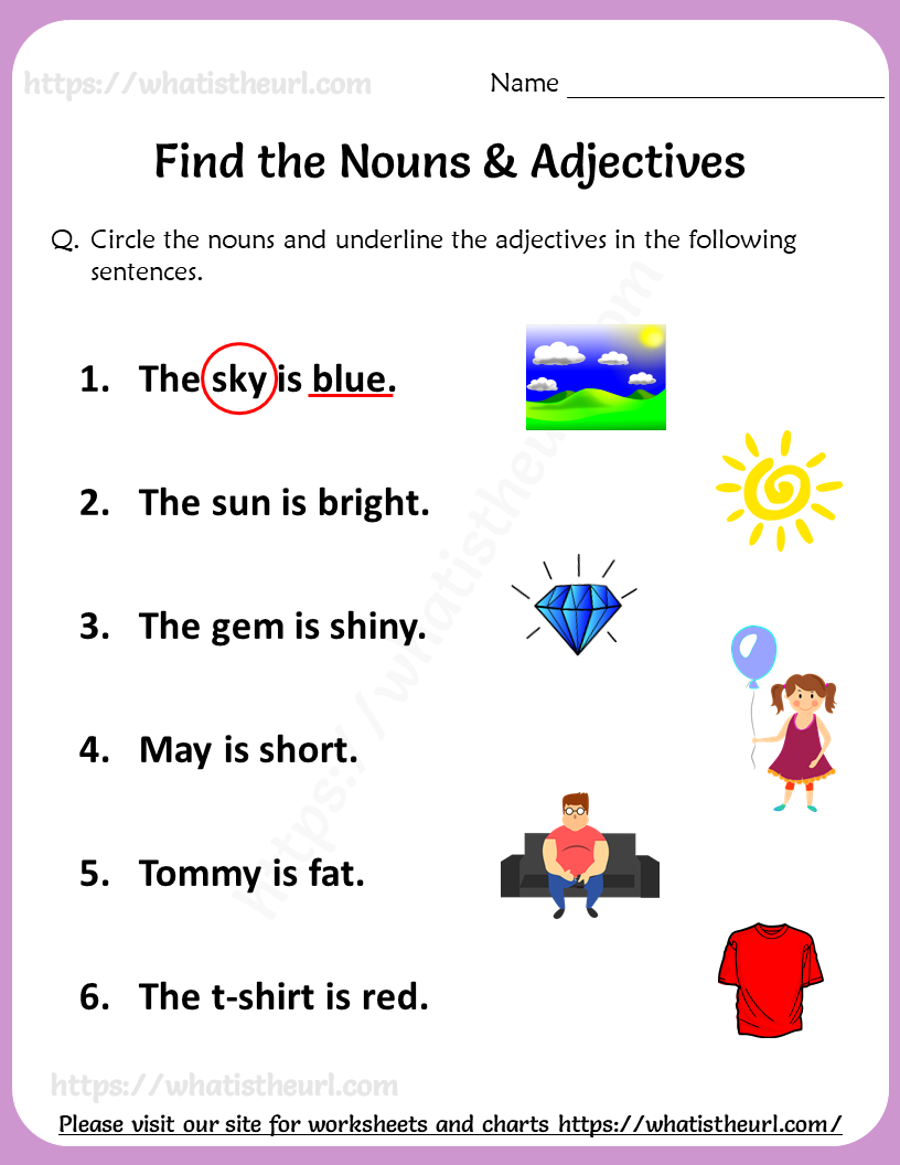 Find the nouns adjectives worksheet 2 Your Home Teacher