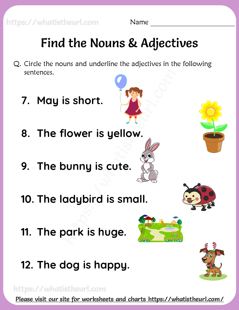 Find the nouns adjectives worksheets 3 Your Home Teacher
