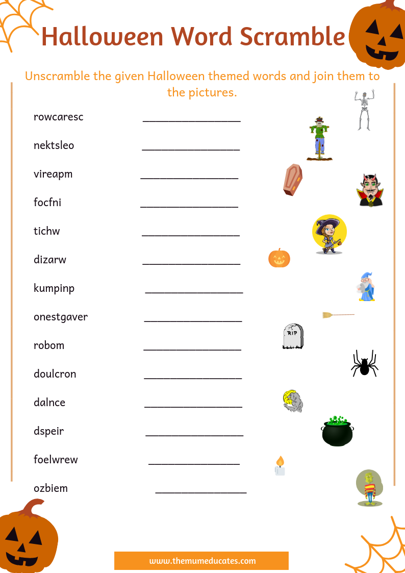 Free Halloween Adjectives Word Mat The Mum Educates