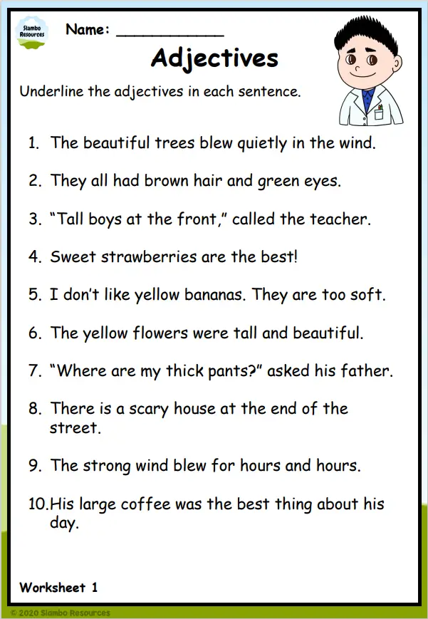 Grade 3 Adjective Worksheets Free Printables English Worksheets