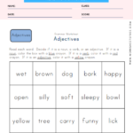 Identify The Adjectives Worksheet Worksheets Free