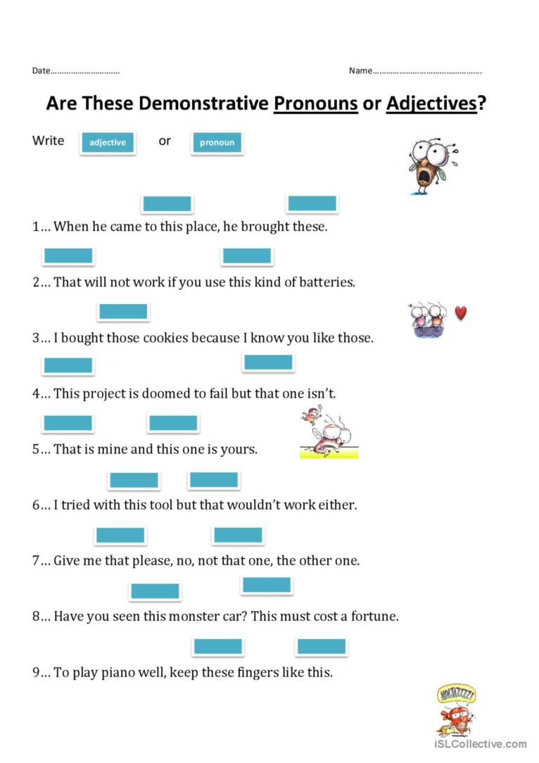 Identify The Demonstrative Pronouns English ESL Worksheets Pdf Doc