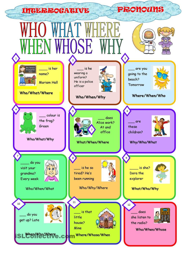 INTERROGATIVE PRONOUNS Interrogative Pronouns Pronoun Adjective 