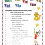 INTERROGATIVE PRONOUNS Interrogative Pronouns Pronoun Worksheets
