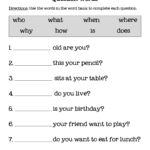 Interrogative Pronouns Worksheets Pdf With Answers Worksheets