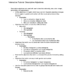 Lecci n 3 Estructura 3 1 Tutorial Notes On Descriptive Adjectives